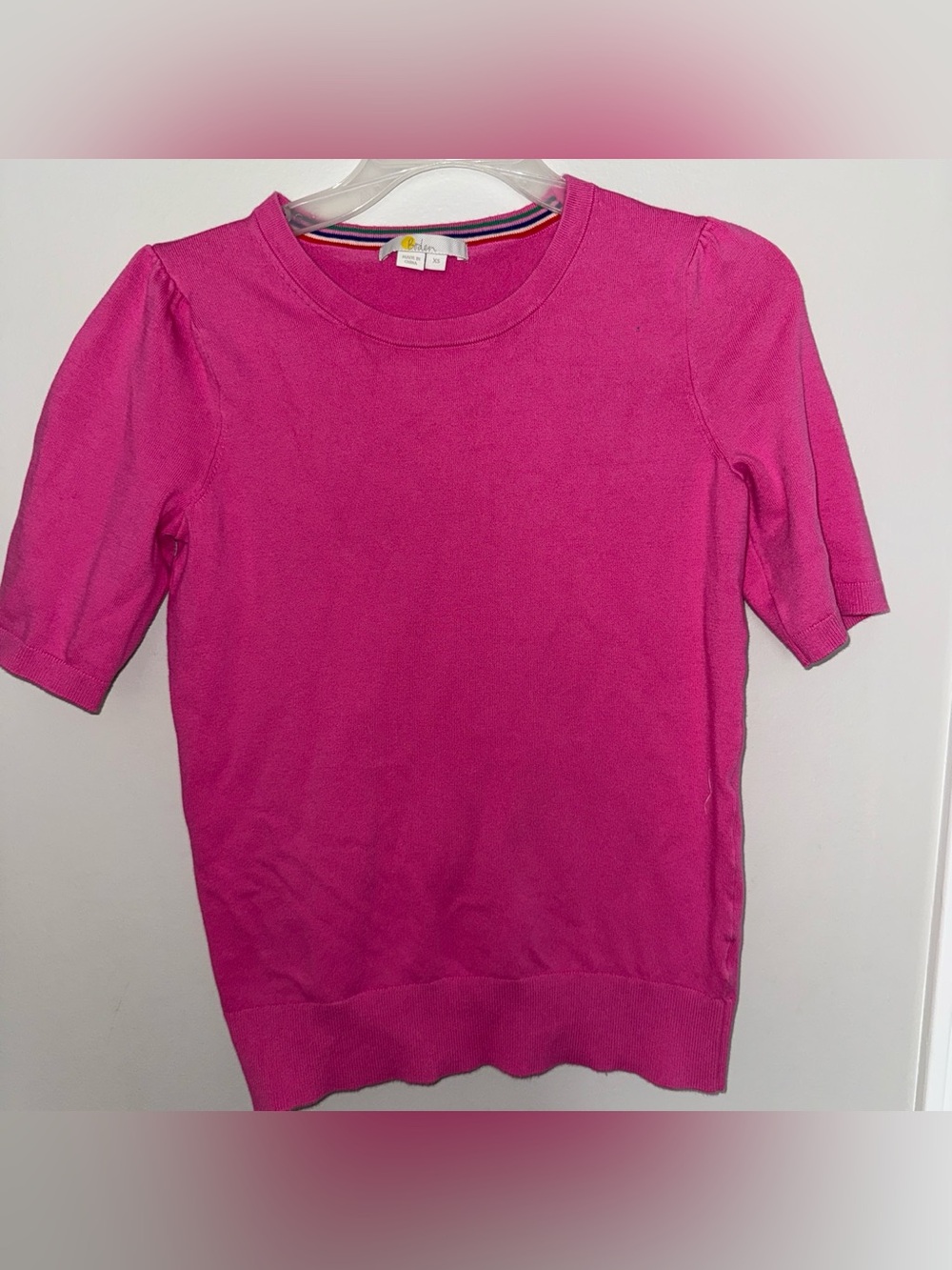 Boden women Short Sleeve Knit Top - Bright Pink